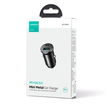 Mini ładowarka samochodowa Joyroom JR-CCN05 30 W USB-A & USB-C – czarna