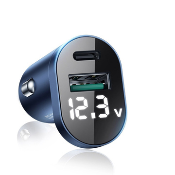 Ładowarka samochodowa Joyroom C-A17 USB + USB-C 42.5W QC PD AFC SCP Dark Blue