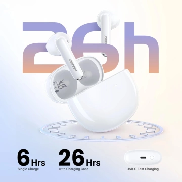 Słuchawki Ugreen HiTune H5 WS201 TWS – Bezprzewodowe, Bluetooth 5.3, Białe