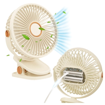 Ventilator Windmühle Windrad Tragbarer Clip Alogy Desktop Kinderwagen Schnurlos Weiß