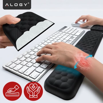 Alogy ErgoSupport™ Ergonomisches Tastatur- und Maus-Set aus Memory-Schaum, rutschfest und atmungsaktiv, Schwarz