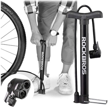 RockBros A320 Standradpumpe aus Metall mit Kugelradnadel Schwarz