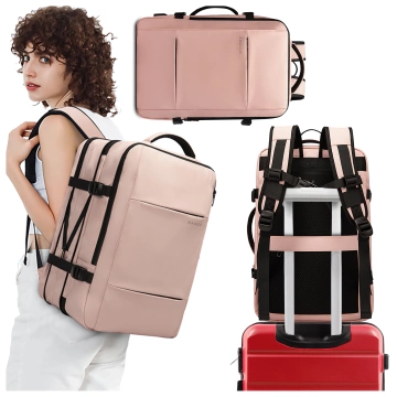 Bange wasserdichter Rucksack für 15,6-Zoll-Laptop, Stadtreisender, 45 x 30 x 16 cm, für Arbeit, Flugzeug, Herren, Damen, mit USB-Anschluss Schwarz