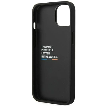 Etui na telefon BMW BMHCP14M22NBCK do Apple iPhone 14 Plus 6,7" czarny/black Leather Carbon
