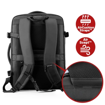Plecak Podróżny z Przegrodą na Laptopa 17.3" Mark Ryden, Uniwersalny i Wszechstronny, Wodoodporny Bagaż Podręczny do Samolotu z Portem USB, 28L (49×33×12 cm) – Czarny
