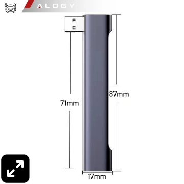 HUB rozdzielacz Alogy Adapter do komputera laptopa z USB-A do 3x USB-A 2.0 1x USB-A 3.0 Szary
