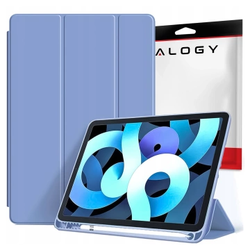 Etui do Apple iPad 10.2 9 gen 8/7 2021/2020/2019 Smart Pencil Case Alogy TPU obudowa na tablet Niebieskie + Szkło