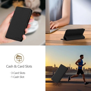 Etui do iPhone 16e Tech-Protect Wallet RS Czarny Czerwone Obszycie