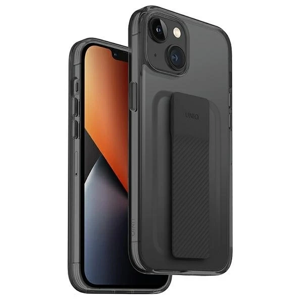 Etui na telefon UNIQ Heldro Mount do Apple iPhone 14 6,1" czarny/vapour smoke