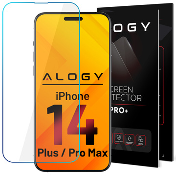 Panzerglas 9H Alogy Displayschutz für Apple iPhone 14 Plus / 14 Pro Max