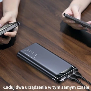 USAMS Powerbank PB55 10000mAh 2xUSB LED Display grau/grau 10KCD14801 (US-CD148) Aluminium