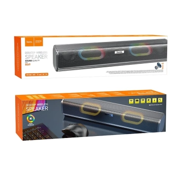 Głośnik Bluetooth HOCO BS49 Szary 2×5W LED RGB AUX USB 2,5h