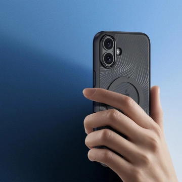 iPhone 16 Dux Ducis Aimo Mag Case mit MagSafe und Ständer - Schwarz
