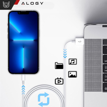 Kabel 2m Alogy Fast Charge USB do Lightning przewód do ładowania iPhone 20W White 