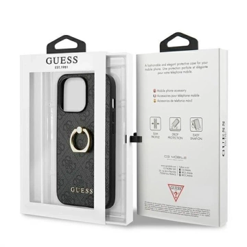 Etui Guess GUHCP13L4GMRGR für Apple iPhone 13 Pro / 13 6,1" szary/grey Hardcase 4G mit Ringständer