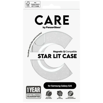Etui do Samsung Galaxy S25 CARE by PanzerGlass Star Lit Case Transparent