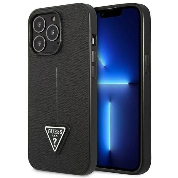 Etui Guess GUHCP13LPSATLK do Apple iPhone 13 Pro / 13 6,1" czarny/black hardcase SaffianoTriangle Logo