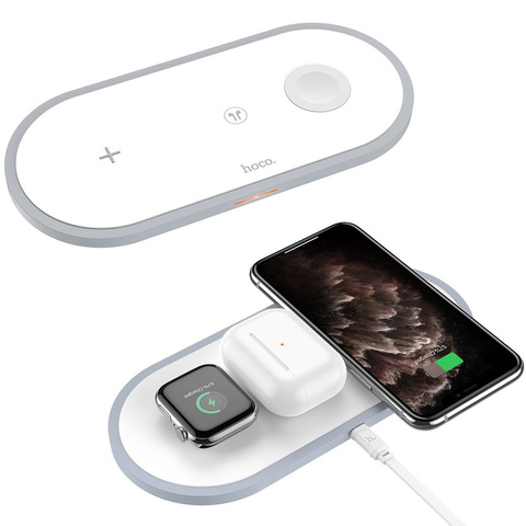 3in1 HOCO CW24 3IN1 Induktionsladegerät für iPhone / AirPods / Watch White