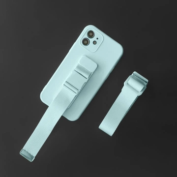 Rope Case Gel TPU Airbag Hülle mit Lanyard für iPhone 12 Pro hellblau