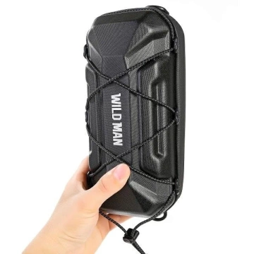Wildman XT17 1L Vorbau-Fahrradtasche, PU, ​​EVA, wasserdicht, Schwarz