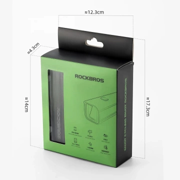 Lampka rowerowa Rockbros RHL1500 1500 lm + powerbank 5000 mAh IPX6 – czarna