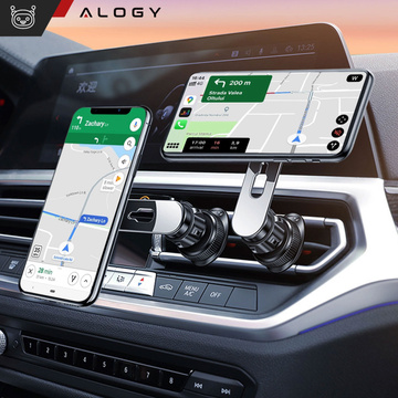 Uchwyt samochodowy MagSafe do iPhone 14 13 12 na kratkę do kratki auta Alogy Airvent car holder Czarny