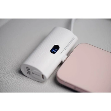 FORCELL F-ENERGY Power Plug F5K3 Powerbank mit integriertem Lightning PD-Anschluss 20 W 5000 mAh Weiß