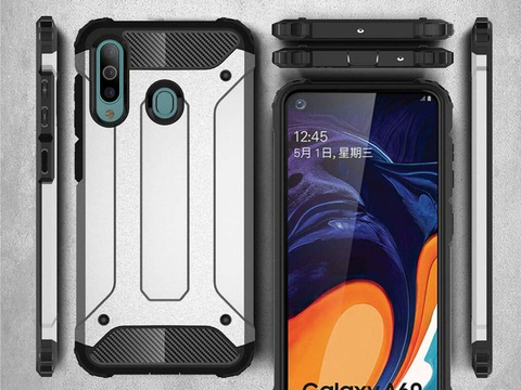 Alogy Hard Armor Hülle für Samsung Galaxy A60 / M40 Silber Alogy Glas