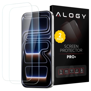 2x Szkło Hartowane Ochronne 9H do Apple iPhone 17, Wzmocnione i Odporne na Zarysowania, Łatwy Montaż Bez Bąbelków, Alogy Heavy Pro+™ – Przezroczyste