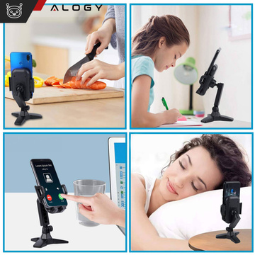 Telefonhalter Ständer Desktop-Ständer verstellbar 360 ​​Tischstativ Stativ 4-7" Alogie Schwarz