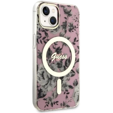 Etui Guess GUHMP14SHCFWSP do iPhone 14 6.1" hardcase Flower MagSafe
