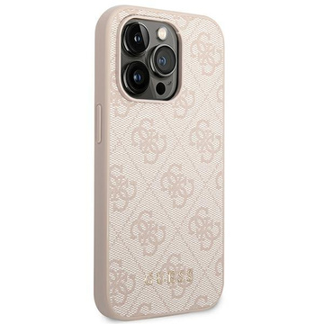 Etui Guess GUHCP14LG4GFPI für Apple iPhone 14 Pro 6,1" różowy/pink Hard Case 4G Metal Gold Logo