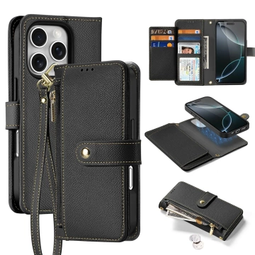 Etui ochronne do iPhone 16 Pro Dux Ducis Lawa skórzane MagSafe portfel czarne