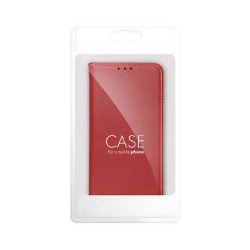 Etui z klapką kabura skórzana SMART PRO do iPhone 15 bordowy