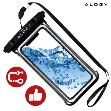 Etui wodoodporne Uniwersalne Alogy HydroShield™ IPX8 wodoszczelne uniwersalne do 6.5 Wodoodporna ochrona na plażę basen kajak Czarne