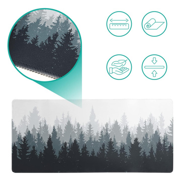 Schreibtischunterlage für Maus und Tastatur. Rutschfeste Gaming-Schutzmatte XL 80 x 40 cm Alogy Las Forest