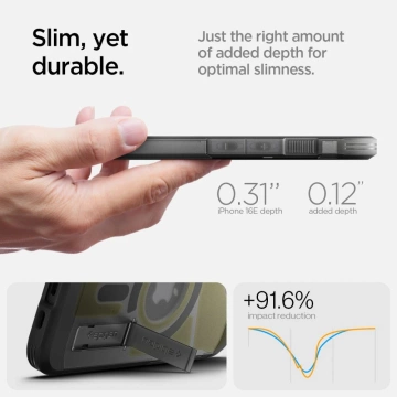 Etui für iPhone 16e Spigen Tough Armor Mag MagSafe Frost Black