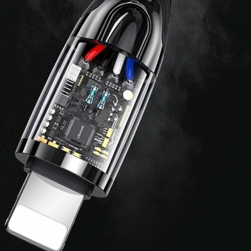 USAMS Kabel pleciony USB-C na Lightning Smart Power-off 20W PD Cable 1.2m ciemny zielony