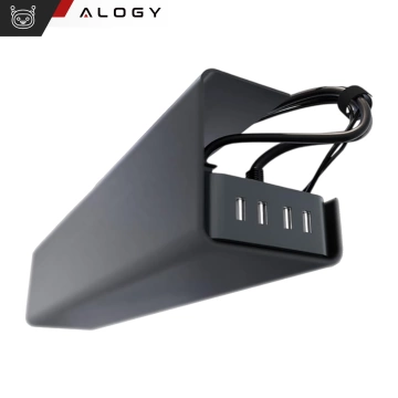 Kabel-Organizer unter der Tischplatte, Ablage für Kabel, Kabelleisten, Tischplatte, Alogy-Schreibtisch, 55 cm, Schwarz