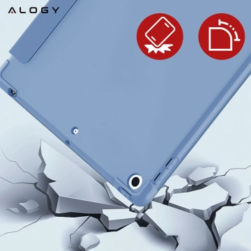 Etui do Apple iPad 10.2 9 gen 8/7 2021/2020/2019 Smart Pencil Case Alogy TPU obudowa na tablet Niebieskie + Szkło
