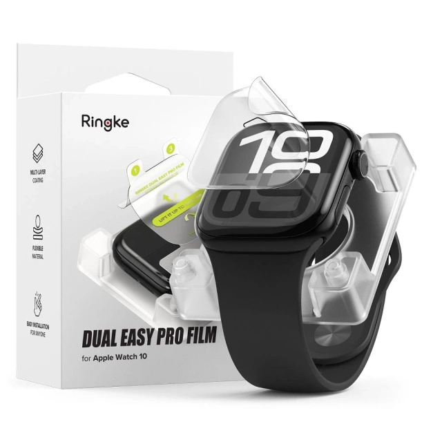 2x Folia ochronna na Apple Watch 10 46mm Ringke Dual Easy Pro 2-pack
