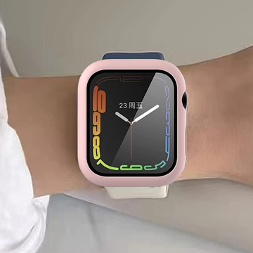 Obudowa Alogy 2w1 nakładka + szkło do Apple Watch 7 45mm Różowa