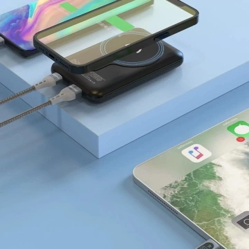 Dudao TGK1 Powerbank mit kabellosem Ladegerät 15W 10000mAh Marineblau (TGK1-Dunkelblau)