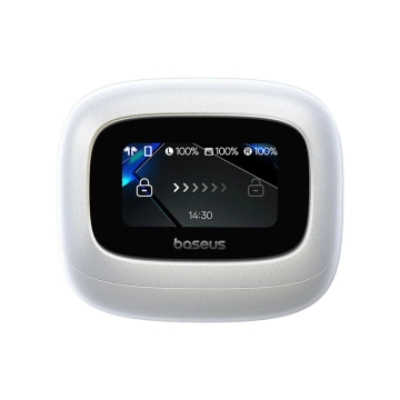 Słuchawki Baseus Bowie M2s Ultra TWS z ekranem LCD – białe