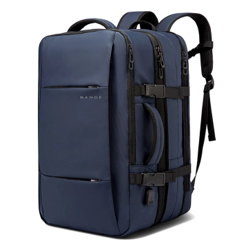 Bange Rucksack, Reiserucksack, erweiterbarer Business-Rucksack, geräumige Tasche für 17,3"-Laptops mit USB-Anschluss, Marineblau