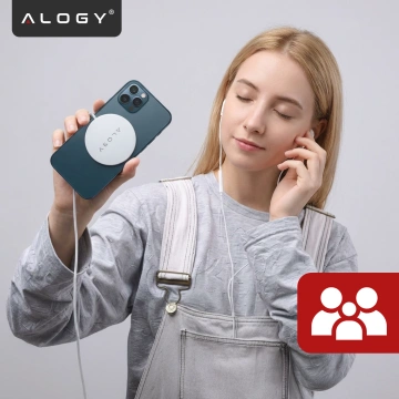 Ładowarka indukcyjna do iPhone do MagSafe – bezprzewodowa 15W, szybkie i stabilne ładowanie dla iPhone 12/13/14/15/16/17/ Pro / Max / Mini / Air – Alogy MagCharge™ Biała
