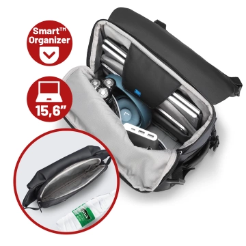 Mark Ryden Rucksack mit abnehmbarer Hüfttasche (2-in-1), Handgepäck, kostenlos, wasserdicht, 18 l, mit Laptopfach (bis 15,6 Zoll), Hüfttasche, City- und Reiserucksack, 40 x 30 x 14 cm – Schwarz