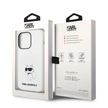 Etui Karl Lagerfeld KLHMP14XSNCHBCH do iPhone 14 Pro Max 6,7" hardcase Silicone Choupette MagSafe biały/white