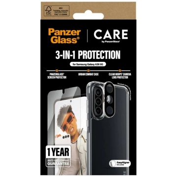 Zestaw ochronny do Samsung Galaxy A36 5G CARE by PanzerGlass Flagship 3w1