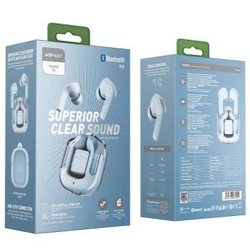 Słuchawki bezprzewodowe Acefast dokanałowe TWS Bluetooth jasnoniebieski (T6 ice blue)